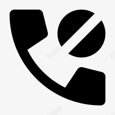 阻止电话呼叫通信图标