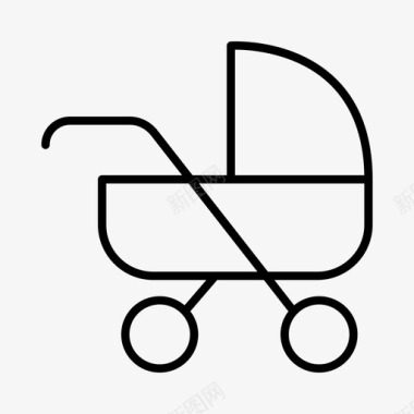 婴儿车儿童幼儿园图标