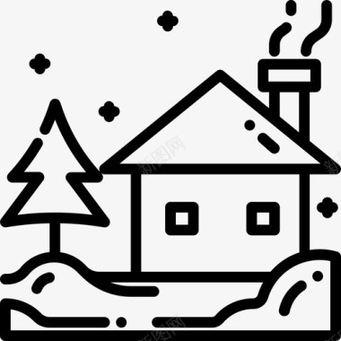 冬天圣诞节房子图标