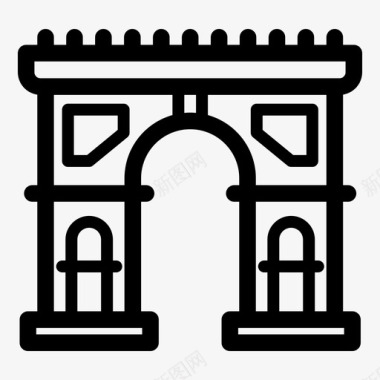 凯旋门拱门法国图标
