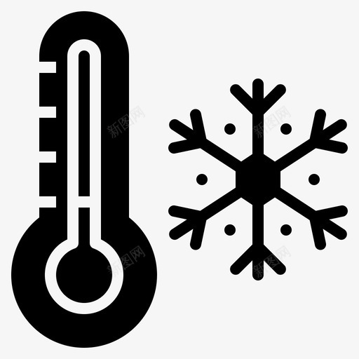 温度计冷冻结svg_新图网 https://ixintu.com 温度计 冷冻 冻结 雪花 温度 冬季 固体