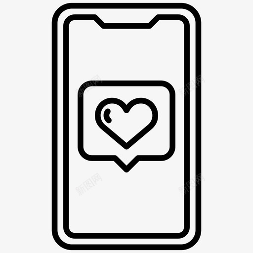 智能手机iphone爱情通知svg_新图网 https://ixintu.com 浪漫 智能 手机 爱情 通知 系列