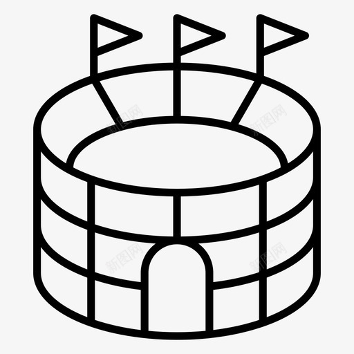 体育场建筑运动场svg_新图网 https://ixintu.com 建筑 运动 体育场 运动场 运动中 中心 一套 轮廓 矢量 矢量图 图标