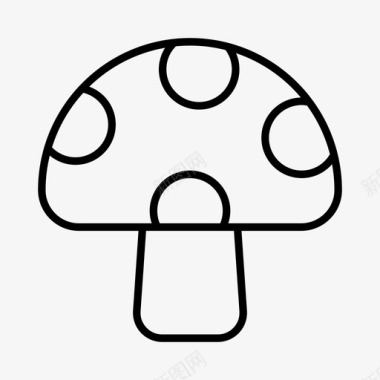 春天气候蘑菇图标