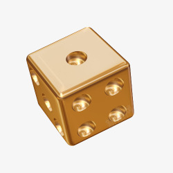 金色骰子方块素材