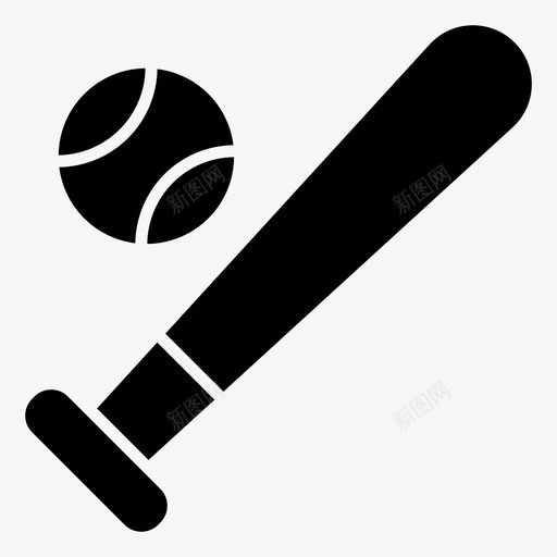 棒球棒球器材棒球工具svg_新图网 https://ixintu.com 棒球 器材 工具 运动器材 一组 运动 实心 矢量 矢量图 图标