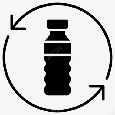 瓶子回收生态环境图标
