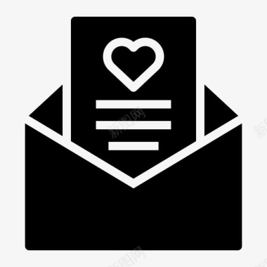 信封电子邮件心形图标
