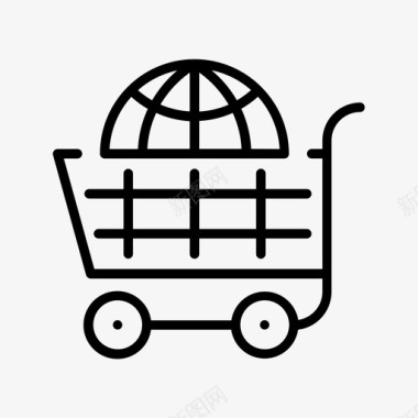 购物目的地购物车电子商务图标