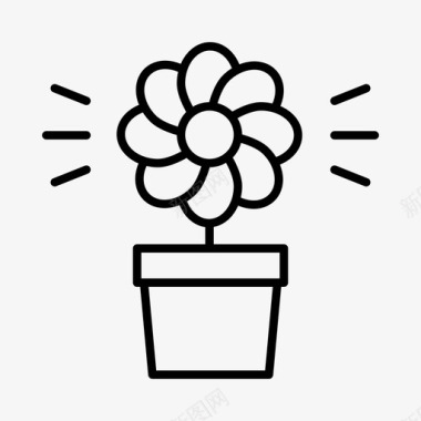 花绿色植物植物图标