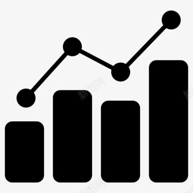 趋势图业务增长财务分析图标