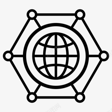 全球网络全球连锁全球传播图标