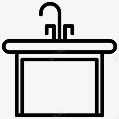 水槽椅子烹饪图标