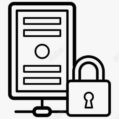系统安全数据锁数据保护图标