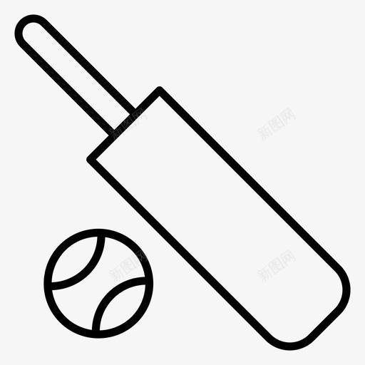 板球设备球球棒svg_新图网 https://ixintu.com 板球 设备 球棒 运动 轮廓 矢量 矢量图 图标