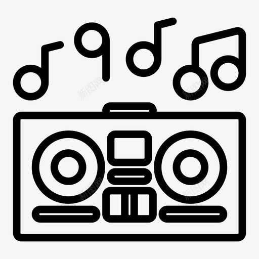 音乐麦克风音符svg_新图网 https://ixintu.com 音乐 麦克风 音符 收音机 录音机