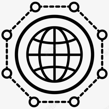 全球网络通信网络全球网格图标