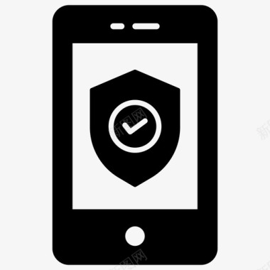 手机安全身份验证数据保护图标
