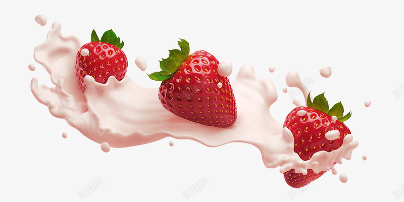 奶液草莓png免抠素材_新图网 https://ixintu.com 奶液 草莓