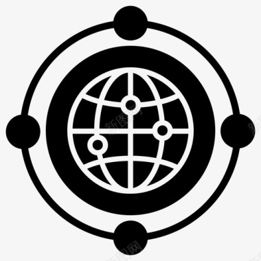 全球网络通信网络网格地球图标