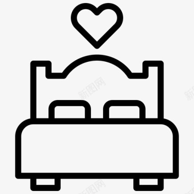床卧室爱情图标