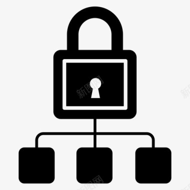 网络安全网络锁网络保护图标