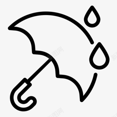 雨伞天气预报雨图标
