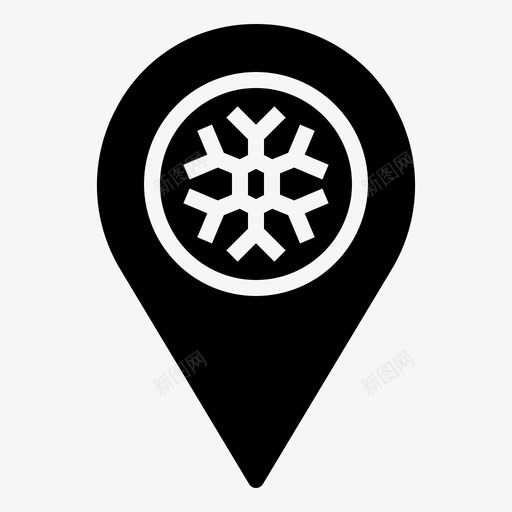 别针位置地图svg_新图网 https://ixintu.com 冬天 别针 位置 地图 雪花 固体