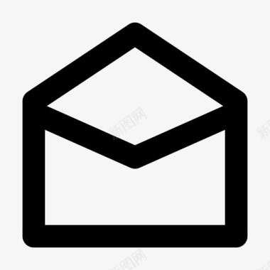 打开电子邮件通信信封图标