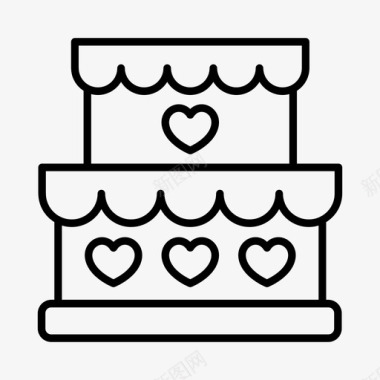 婚礼蛋糕庆典订婚图标