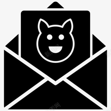 电子邮件病毒电子邮件病毒威胁恶意软件图标