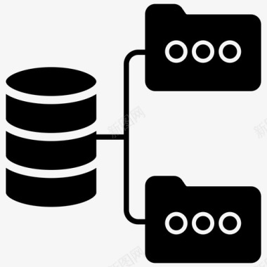 分布式数据库数据共享数据存储图标