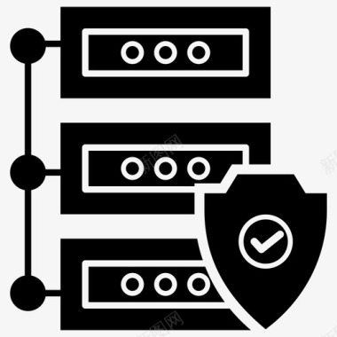 安全数据服务器数据托管数据存储图标