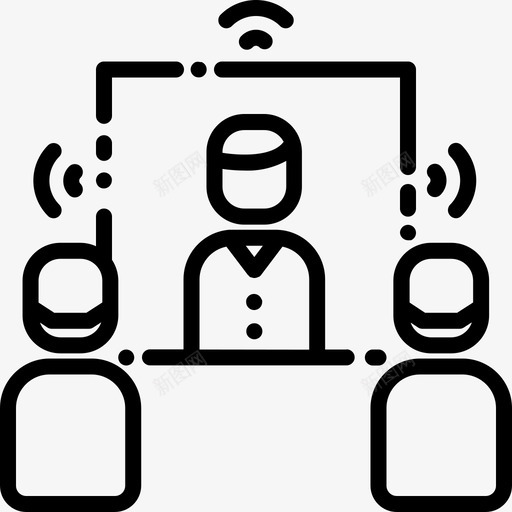 电话会议交流沟通svg_新图网 https://ixintu.com 陈述 电话会议 交流 沟通 讨论 线路