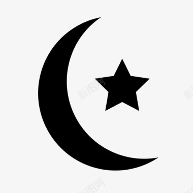 月亮星伊斯兰教斋月图标