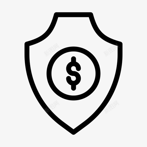 盾美元金钱svg_新图网 https://ixintu.com 美元 金钱 保护 安全 电子商务 图标