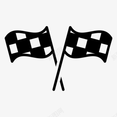 赛车旗目的地旗旗帜图标