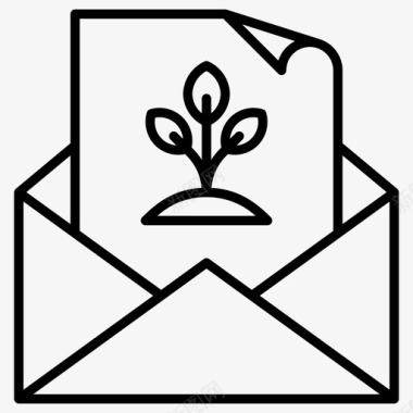 电子邮件植物生态学信封图标