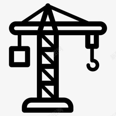 船用起重机建筑井架图标