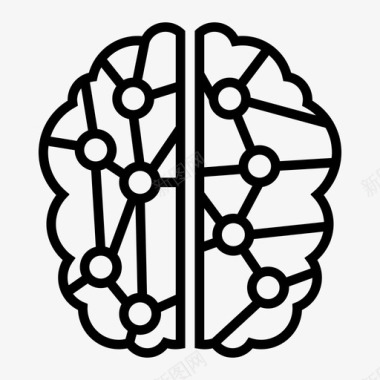 深度学习人工智能大脑图标