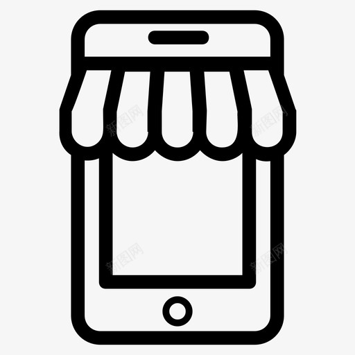 网上商店网上购物m商务svg_新图网 https://ixintu.com 网上商店 网上购物 商务 手机 手机商 商店 购物 商业 系列 图标 集合