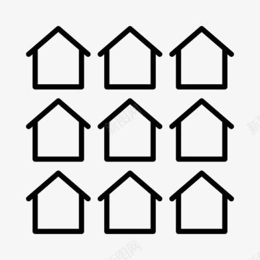 社区社区住房社区服务图标