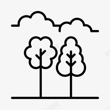 树木生态系统自然图标