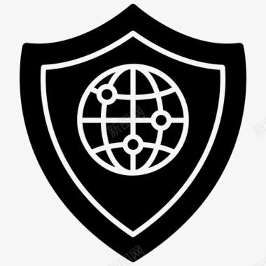 全球安全互联网安全网络保护图标