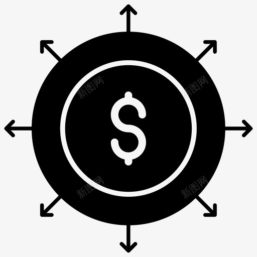 资金流现金流货币svg_新图网 https://ixintu.com 资金流 现金流 货币 美元 收入 网络 托管 图标 集合