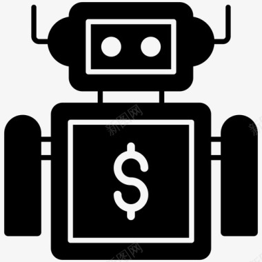 机器人顾问电子人财务顾问图标