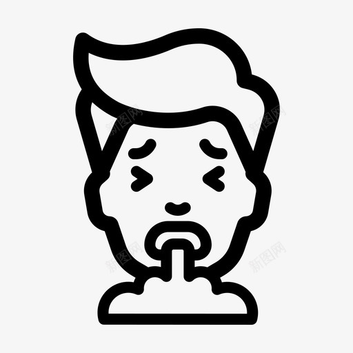 胃病男孩恶心晕船svg_新图网 https://ixintu.com 胃病 男孩 恶心 晕船 呕吐 面部 表情