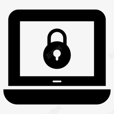 web锁笔记本电脑安全安全概念图标