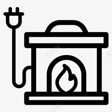电壁炉火焰取暖器图标