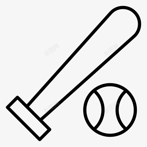 棒球棒球器材棒球工具svg_新图网 https://ixintu.com 棒球 器材 工具 运动器材 运动 轮廓 矢量 矢量图 图标